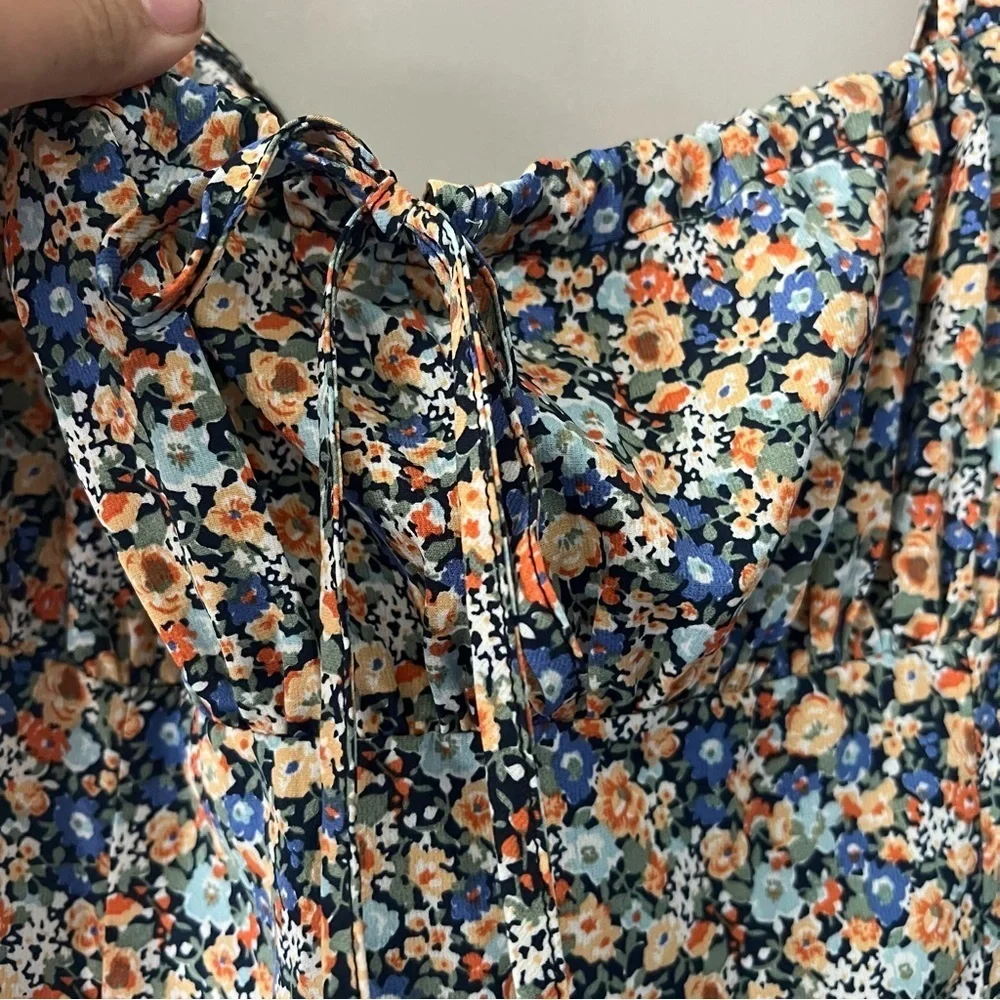 SHEIN Floral Midi Dress Size Medium - Picture 3 of 8